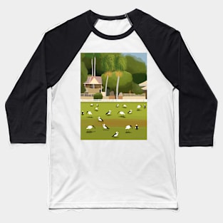 Ibis and Ducks on the Oval Baseball T-Shirt